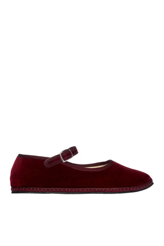 Velvet Mary Jane in Bordeaux