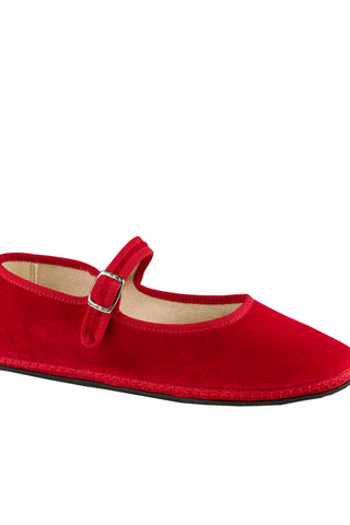 Velvet Mary Jane in Rosso