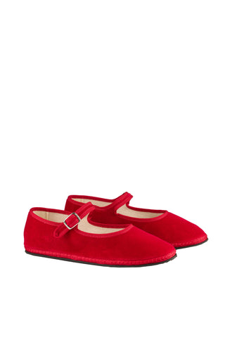 Velvet Mary Jane in Rosso