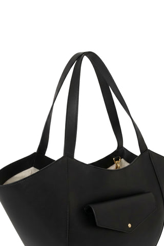 Hortensia Slouch Tote in Black Glaze