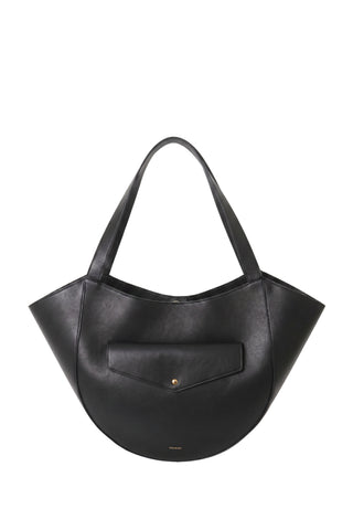 Hortensia Slouch Tote in Black Glaze
