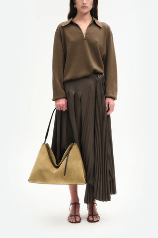 Penelope Tote in Khaki Suede
