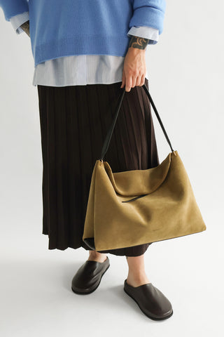 Penelope Tote in Khaki Suede