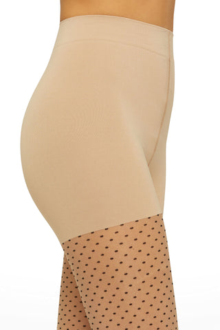 Control Dots Tights in Fairly Light/Black