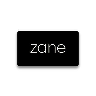 A black gift card with the 'Zane' logo in white text.