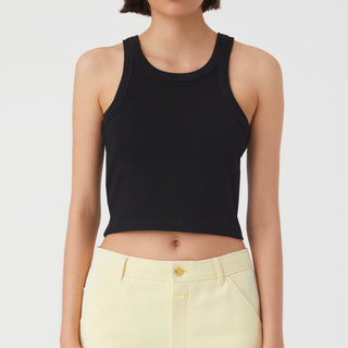 Cropped Tank Top in Black