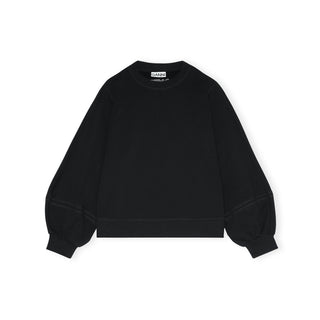 Puff Sleeve Sweatshirt in Black