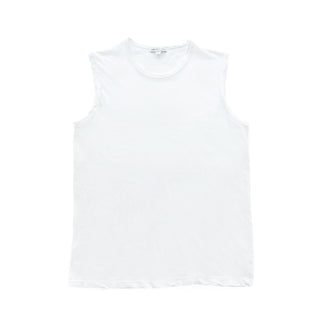 Relaxed Fit Jersey Muscle Tank in White